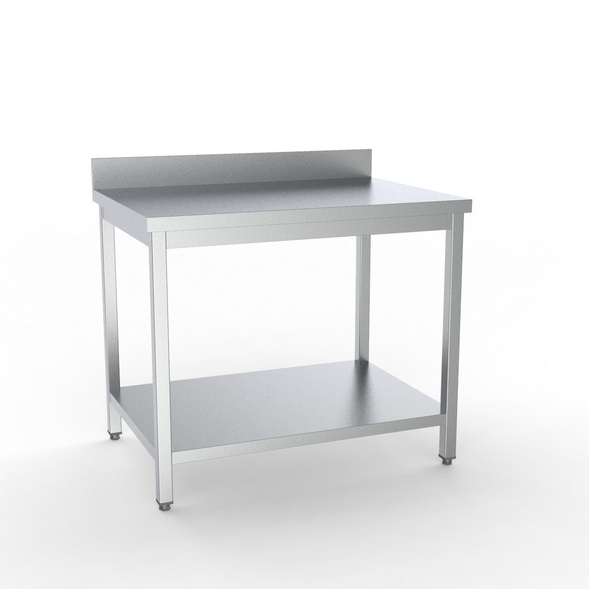 Premium 600 Series Combisteel 1000mm Stainless Steel Worktable with Shelf & Upstand - Durable 430 Stainless Steel Design