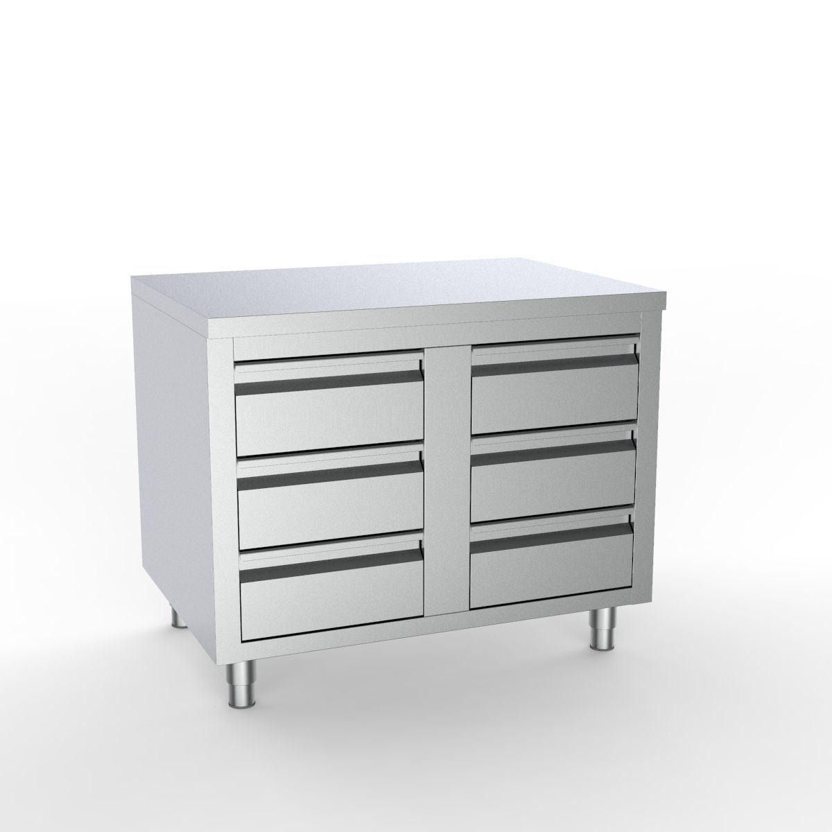 Premium 1000mm Wide Stainless Steel Worktable with 6 Spacious Drawers - Combisteel 430 Series