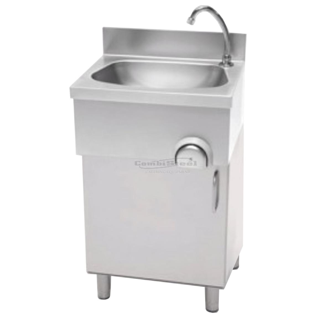 Stylish Knee-Operated Sink with Elegant Pedestal Cupboard - Model 7013.0780