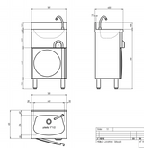 Stylish Knee-Operated Sink with Elegant Pedestal Cupboard - Model 7013.0780