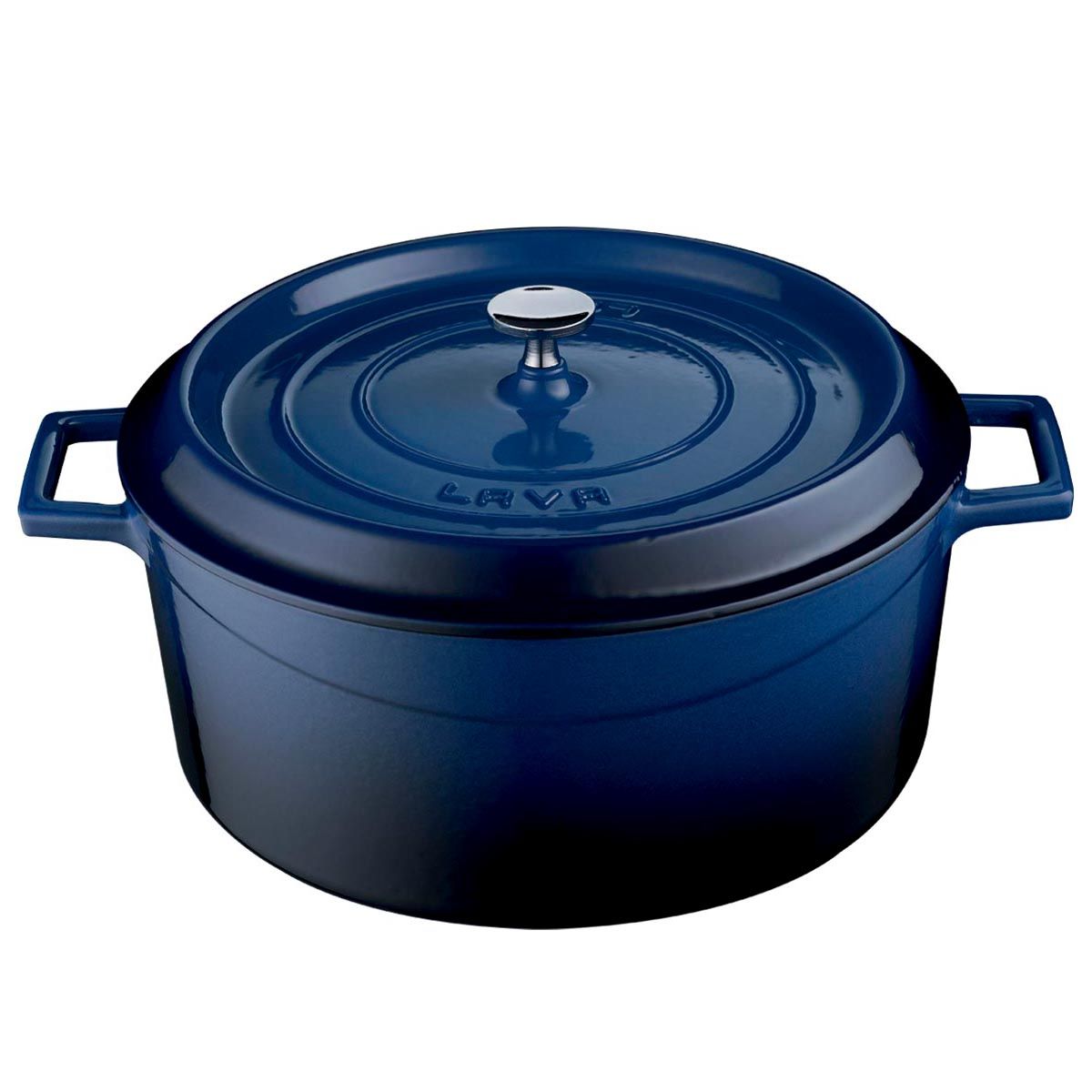 Vibrant Blue 28cm Combisteel Lava Cast Iron Casserole Pan - Perfect for Every Meal!