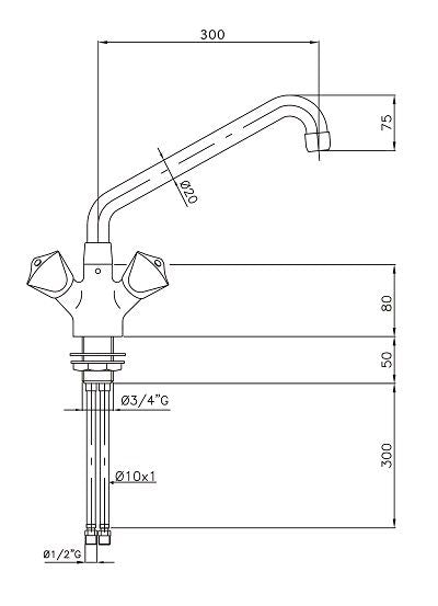 Elevate Your Kitchen: Combisteel Professional Mixer Faucet - Model 7212.0010