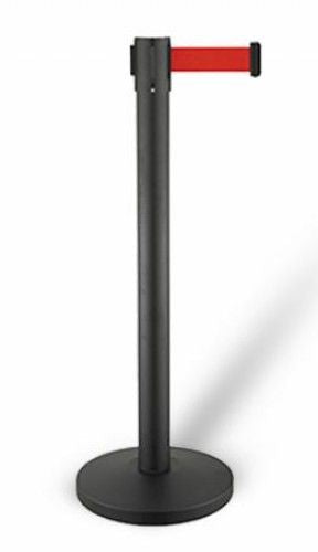 Premium 2-Metre Black Retractable Belt Stanchion Set - Ideal Event Queue Barrier (Set of 2)