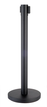 Premium 2-Metre Black Retractable Belt Stanchion Set - Ideal Event Queue Barrier (Set of 2)