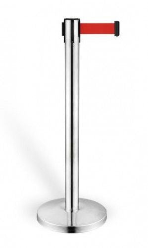 Elevate Your Event with the Combisteel 2-Metre Retractable Belt Stanchion Barrier Set – Sleek Stainless Steel, Pack of 2!