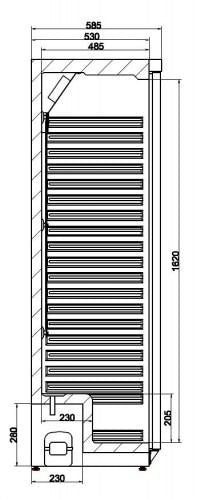 Premium 350L Upright White Fridge by Combisteel - Model 7450.0556