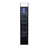 Sleek Combisteel Slimline Black Glass Door Fridge Merchandiser - 105L Capacity