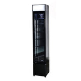 Sleek Combisteel Slimline Black Glass Door Fridge Merchandiser - 105L Capacity