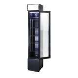 Sleek Combisteel Slimline Black Glass Door Fridge Merchandiser - 105L Capacity