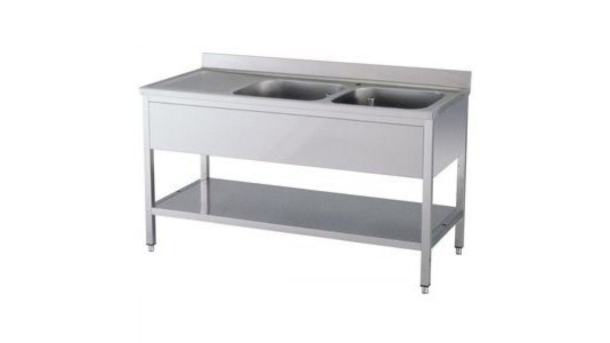 Premium Combisteel Double Right Bowl Stainless Steel Sink - 2000mm Wide Flat Pack 7452.0415