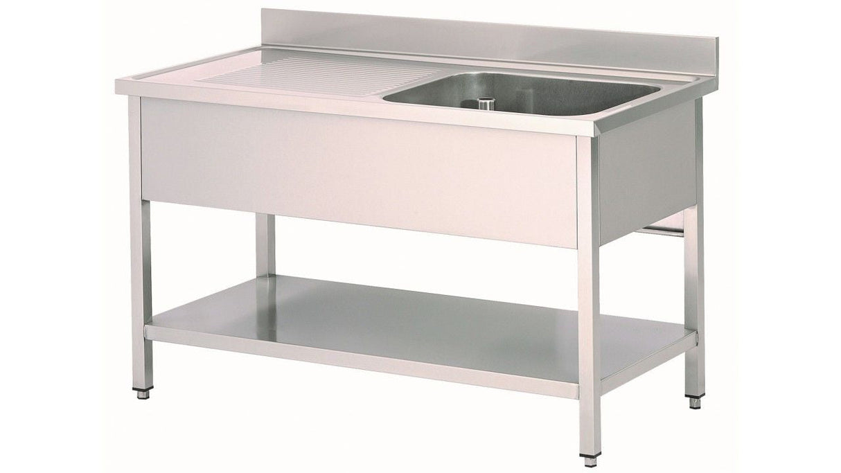 Premium 1200mm Wide Combisteel Stainless Steel Single Right Bowl Sink - Model 7452.0405