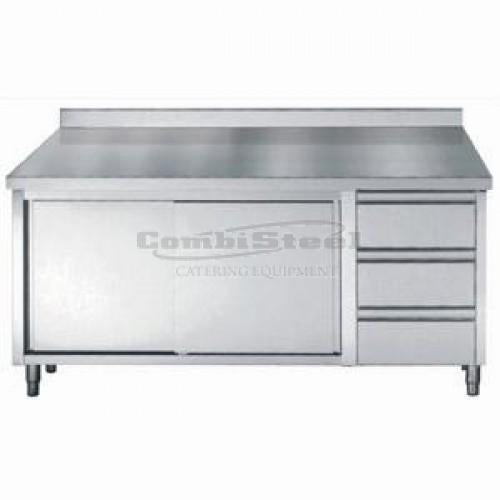 Premium Combisteel Stainless Steel Worktable with Sliding Doors and 3 Convenient Drawers - 1800mm