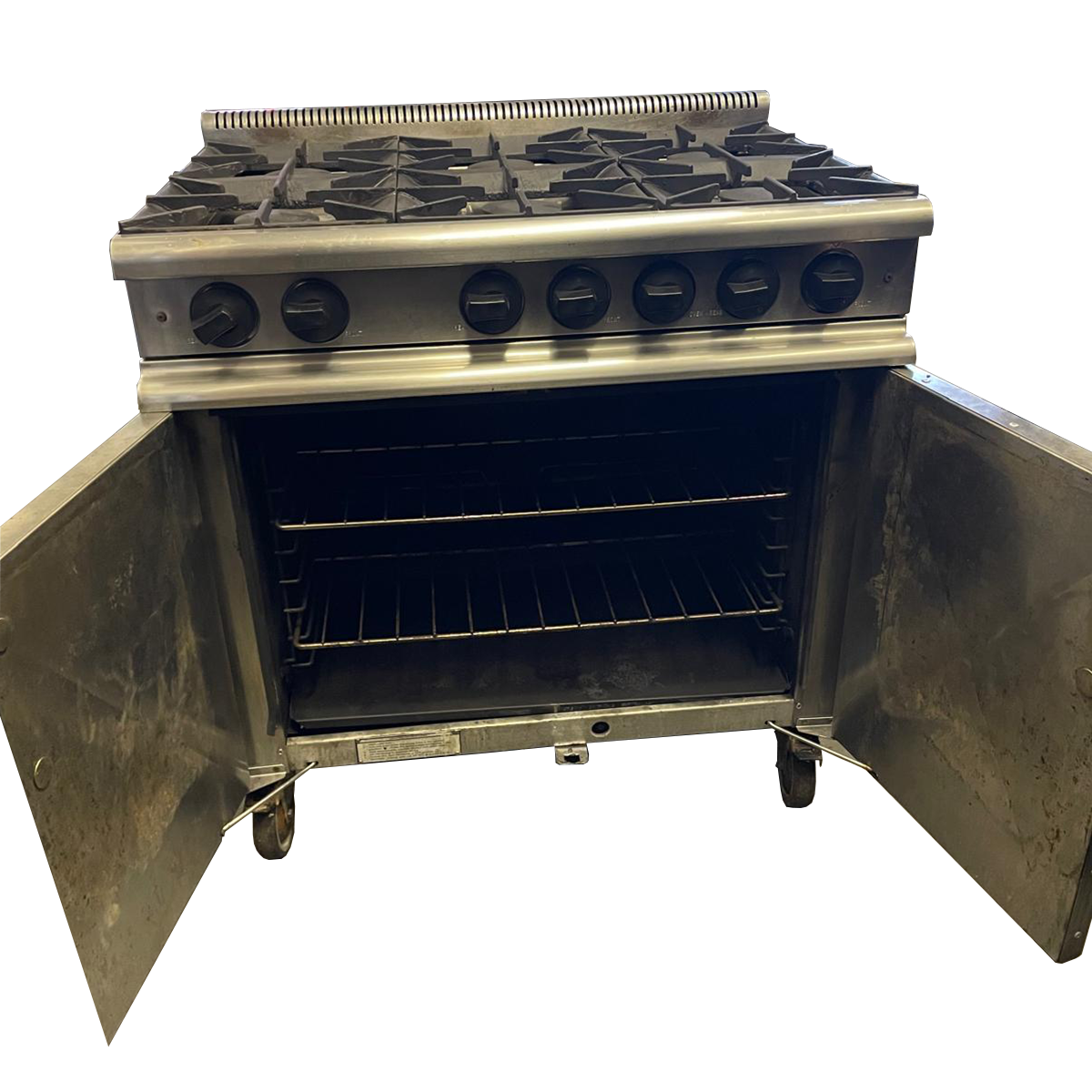 Moorwood Vulcan 6 Burner LPG Gas Oven Range with Castors 90x70x93cm - Refurbished