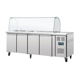 Polar U-Series Four Door Refrigerated Gastronorm Saladette Counter