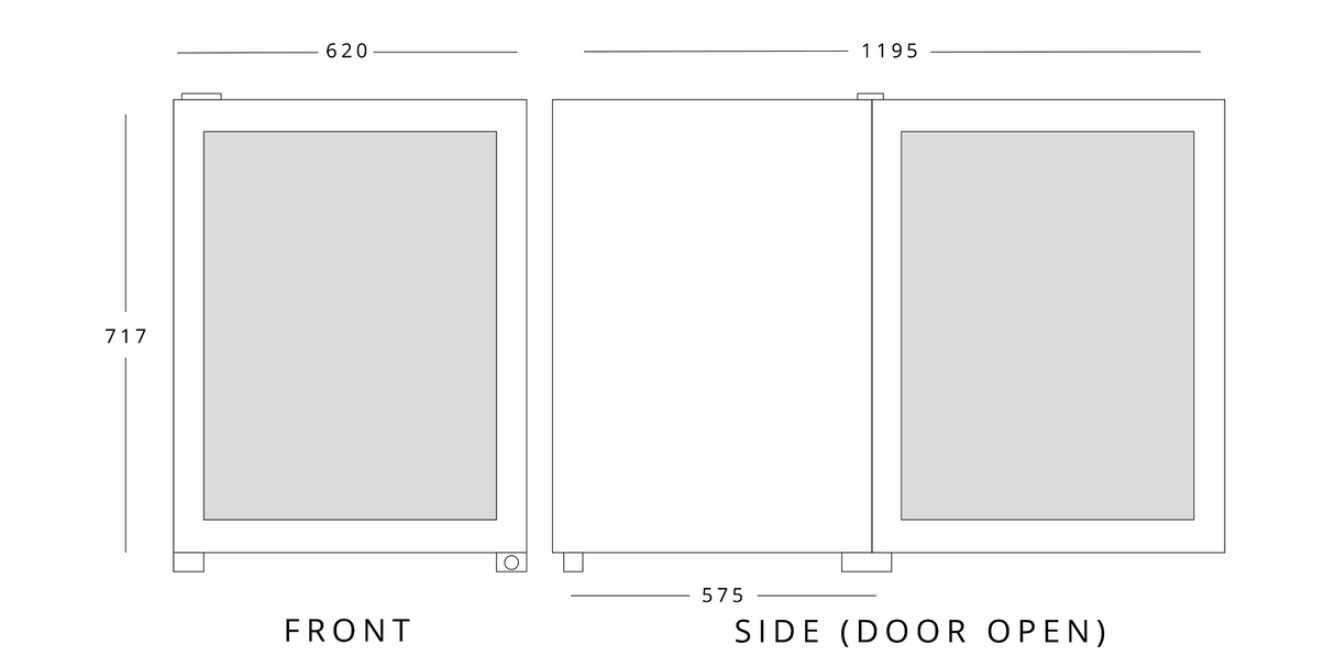 Glass Door Counter Top Refrigerator