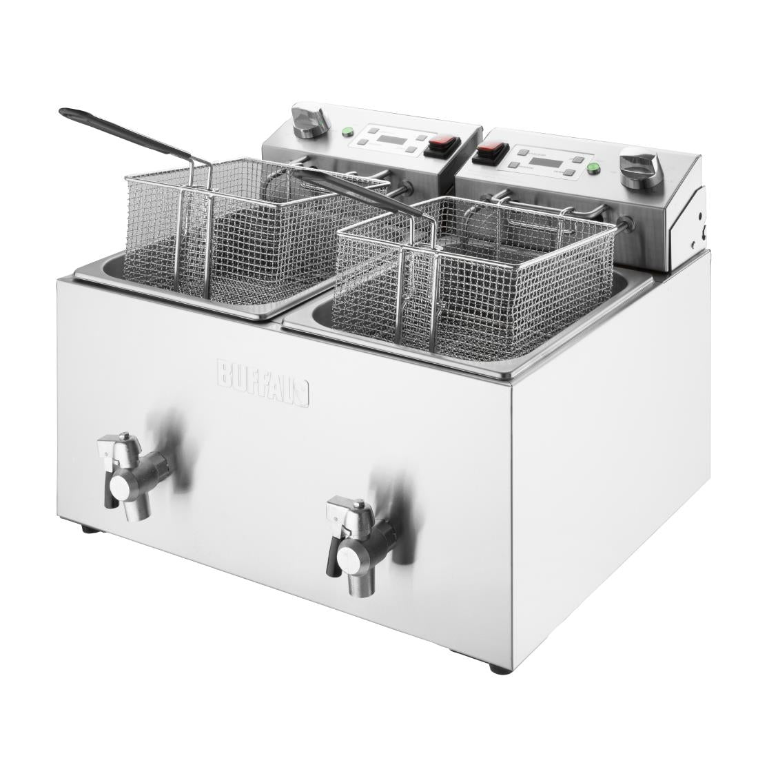 Buffalo Countertop Electric Fryer with Timer 2x8Ltr