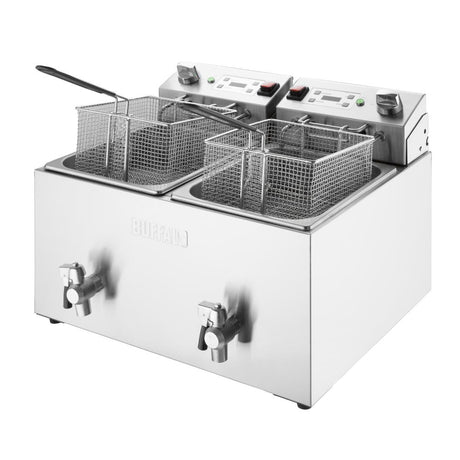 Buffalo Countertop Electric Fryer with Timer 2x8Ltr