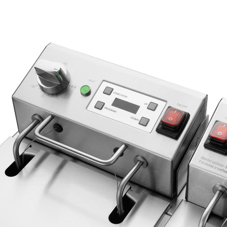 Buffalo Countertop Electric Fryer with Timer 2x8Ltr