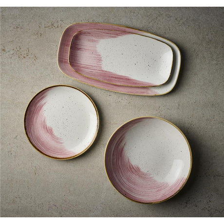 Churchill Stonecast Accents Chefs Oblong Plates Petal Pink 355x189mm (6 Pack)