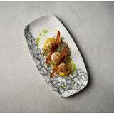 Churchill Kintsugi Accents Chefs Oblong Plates Quartz Black 355x189mm (6 Pack)