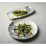 Churchill Kintsugi Accents Chefs Oblong Plates Quartz Black 355x189mm (6 Pack)