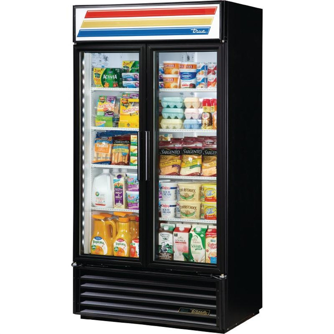 True 2 Glass Door 991Ltr Upright Display Fridge Black GDM-35-HC-TSL01