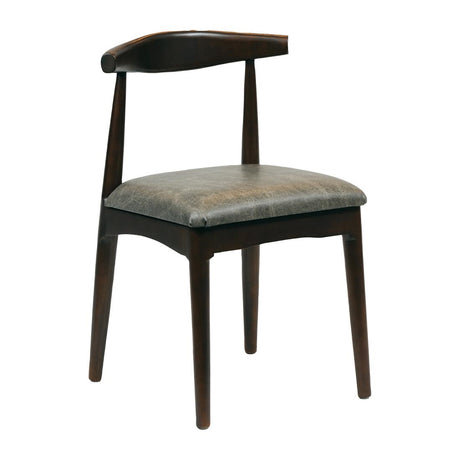 Austin Dining Chairs Dark Walnut with Helbeck Saddle Ash Seats (2 Pack)