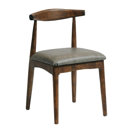 Austin Dining Chairs Vintage with Helbeck Saddle Ash Seats (2 Pack)