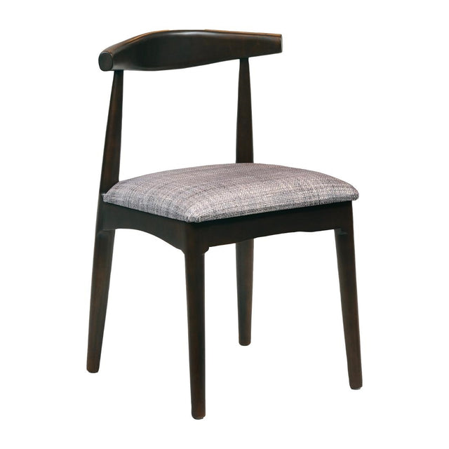 Austin Dining Chairs Dark Walnut with Helbeck Charcoal Seats (2 Pack)