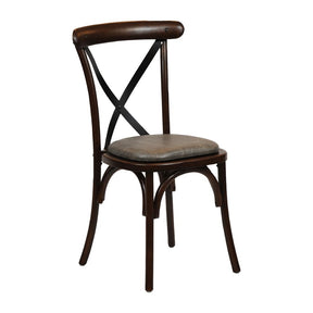 Bristol Dining Chairs Dark Walnut with Helbeck Charcoal Seats (2 Pack)