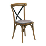 Bristol Dining Chairs Weathered Oak with Helbeck Charcoal Seats (2 Pack)