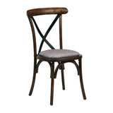 Bristol Dining Chairs Vintage Wood with Helbeck Charcoal Seats (2 Pack)