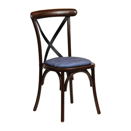 Bristol Dining Chairs Dark Walnut with Helbeck Midnight Seats (2 Pack)