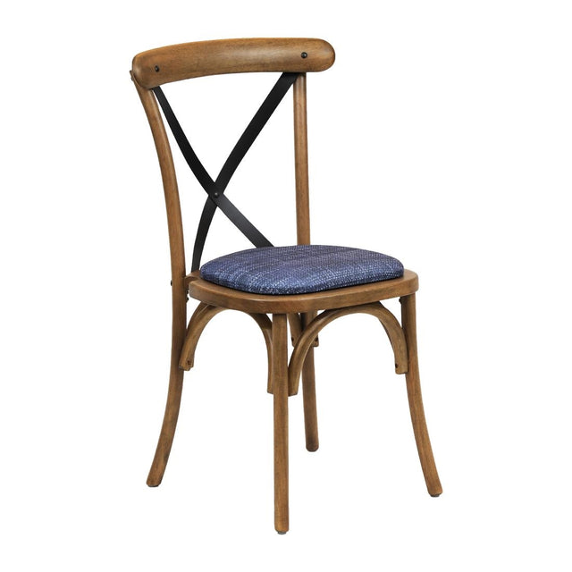 Bristol Dining Chairs Weathered Oak with Helbeck Midnight Seats (2 Pack)