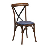 Bristol Dining Chairs Vintage Wood with Helbeck Midnight Seats (2 Pack)