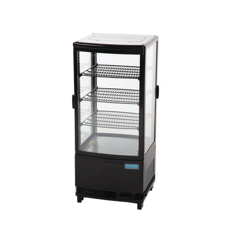 Polar C-Series Energy Efficient Curved Door Display Fridge Black 86Ltr