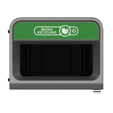 Rubbermaid Configure Recycling Bin with Mixed Recycling Label Green 125Ltr