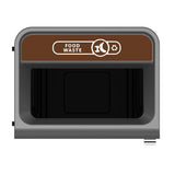 Rubbermaid Configure Recycling Bin with Food Waste Label Brown 125Ltr