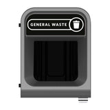 Rubbermaid Configure Recycling Bin with General Waste Label Black 57Ltr