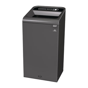 Rubbermaid Configure Recycling Bin with General Waste Label Black 87Ltr