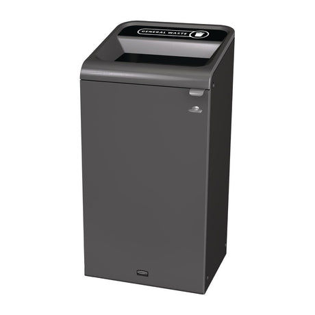 Rubbermaid Configure Recycling Bin with General Waste Label Black 87Ltr