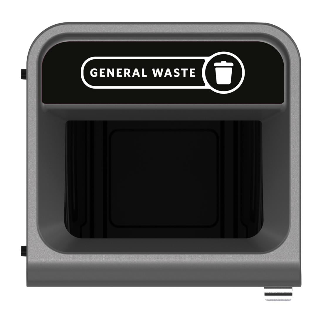 Rubbermaid Configure Recycling Bin with General Waste Label Black 87Ltr