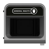 Rubbermaid Configure Recycling Bin with General Waste Label Black 87Ltr