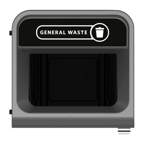 Rubbermaid Configure Recycling Bin with General Waste Label Black 87Ltr