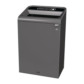 Rubbermaid Configure Recycling Bin with General Waste Label Black 125Ltr