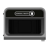 Rubbermaid Configure Recycling Bin with General Waste Label Black 125Ltr
