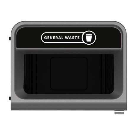 Rubbermaid Configure Recycling Bin with General Waste Label Black 125Ltr