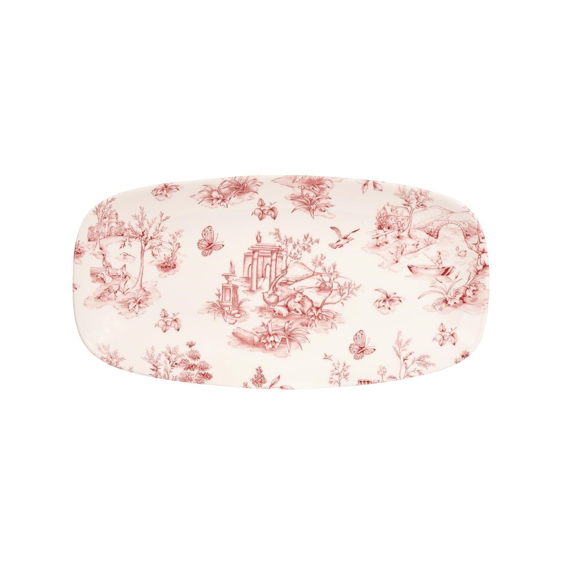Churchill Vintage Prints Rectangular Plates Cranberry Toile 298mm (12 Pack)