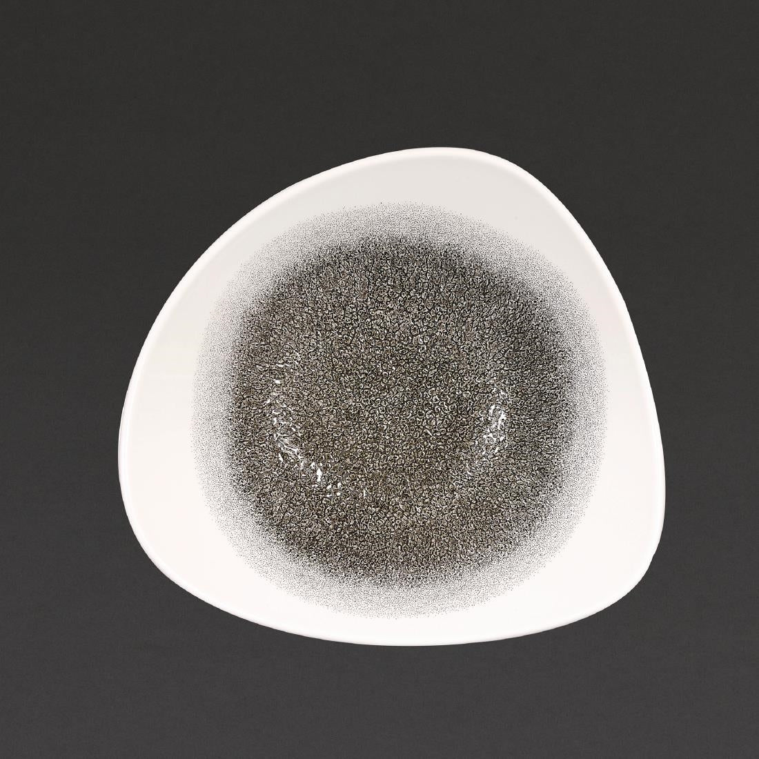 Churchill Studio Prints Raku Trace Triangular Bowls Quartz Black 235mm (12 Pack)