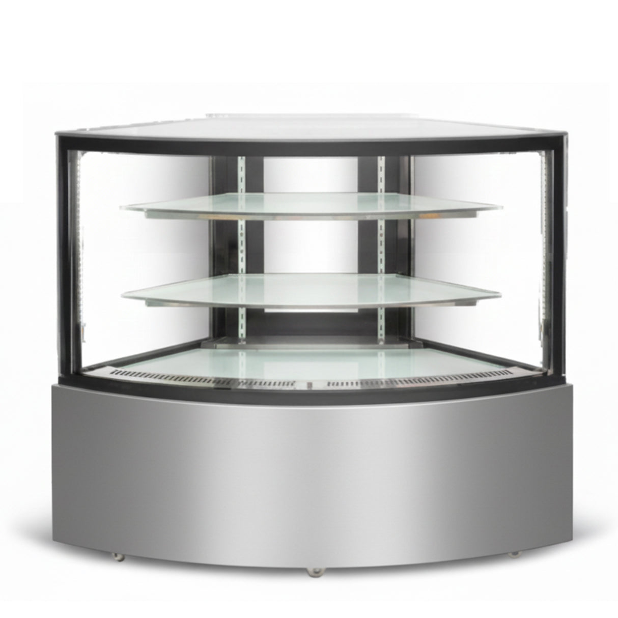 Flat Glass Double Tier Refrigerated Serve Over Corner Counter
